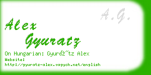 alex gyuratz business card